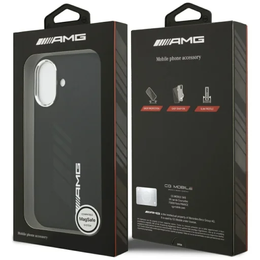 iPhone 17 AMG Szilikon Oversize Rombusz MagSafe tok Fekete - 8