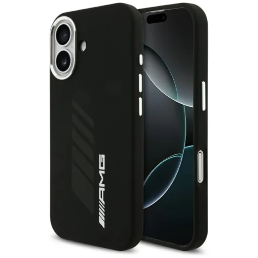 iPhone 17 AMG Szilikon Oversize Rombusz MagSafe tok Fekete - 1