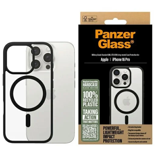 iPhone 16 Pro PanzerGlass HardCase tok fekete MagSafe 1302 - 1