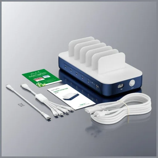 4smarts Team 100W töltőállomás kábelkészlettel sötétkék - 10