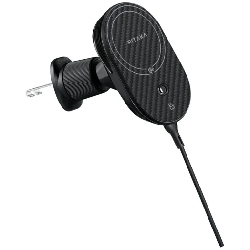 MagSafe fekete szürke iPhone és Android telefontartó vezetéknélküli töltővel PITAKA MagEZ Pro 2 Qi2 15W NFC - 6