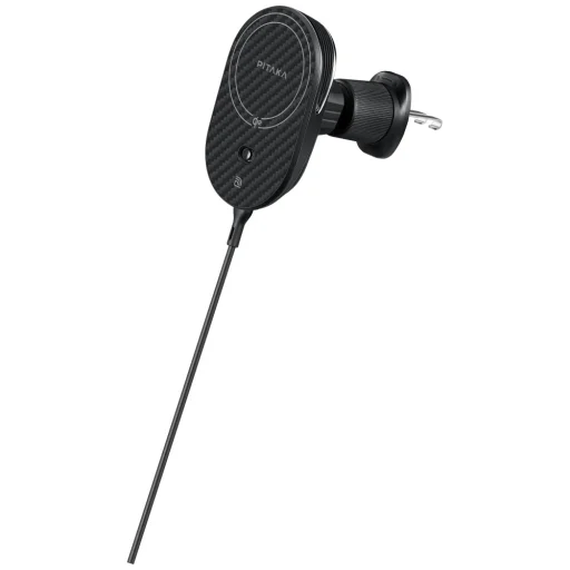 MagSafe fekete szürke iPhone és Android telefontartó vezetéknélküli töltővel PITAKA MagEZ Pro 2 Qi2 15W NFC - 5