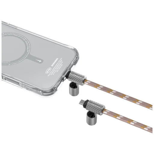 Universal mobiltelefon nyakpánt 2az1-ben Skinarma Dyno Ve USB-C/USB-C bézs - 3