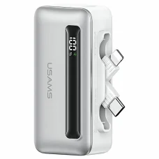 USAMS Powerbank 4500mAh USB-C/Lightning 20W PD Gyors Töltés ezüst XB Sorozat CD233