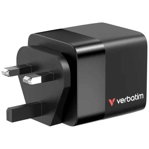 Verbatim GaN töltő 65W 2xUSB-C/USB-A + EU/UK/USA adapter fekete 32217 - 5
