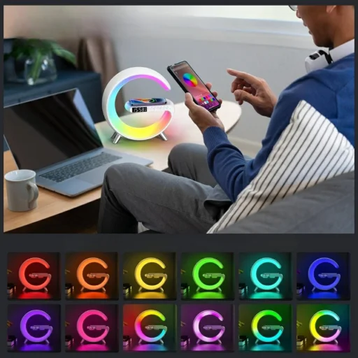 Fehér Multifunkciós Lámpa MajesticLine ébresztőórával és bluetooth hangszóróval - 9