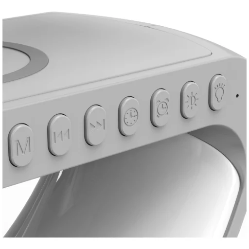 Fehér Multifunkciós Lámpa MajesticLine ébresztőórával és bluetooth hangszóróval - 3