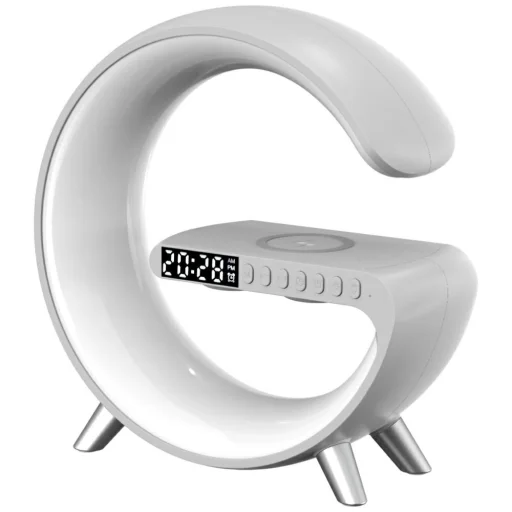 Fehér Multifunkciós Lámpa MajesticLine ébresztőórával és bluetooth hangszóróval - 1