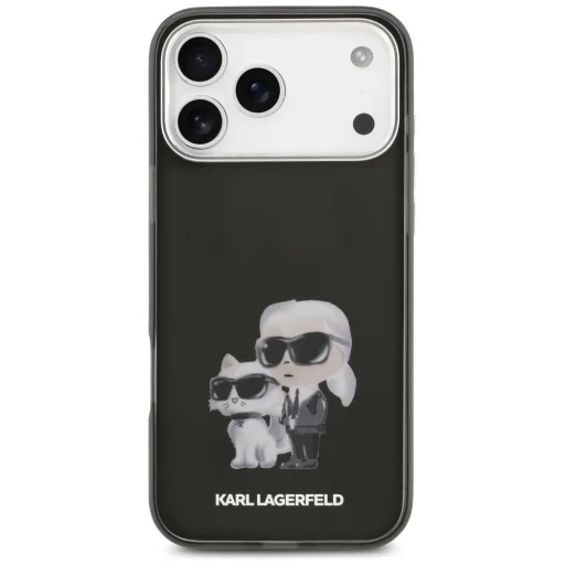  iPhone 17 Pro Fekete Karl Lagerfeld IML Aquarelle Karl & Choupette & Logo MagSafe tok - 3