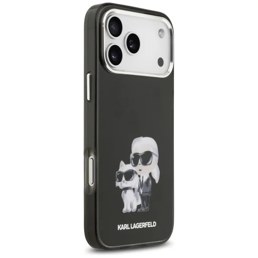  iPhone 17 Pro Fekete Karl Lagerfeld IML Aquarelle Karl & Choupette & Logo MagSafe tok - 4