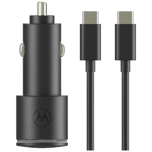 Motorola TurboPower 45W Dual USB-A/USB-C autós töltő 1m USB-C kábellel fekete - 7