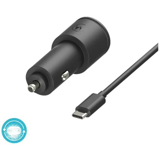 Motorola TurboPower 45W Dual USB-A/USB-C autós töltő 1m USB-C kábellel fekete - 8