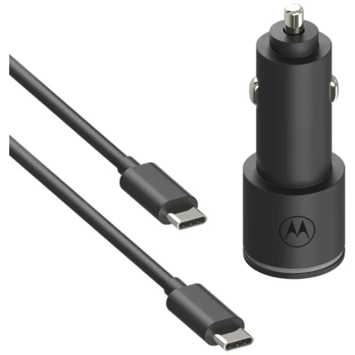 Motorola TurboPower 45W Dual USB-A/USB-C autós töltő 1m USB-C kábellel fekete - 4