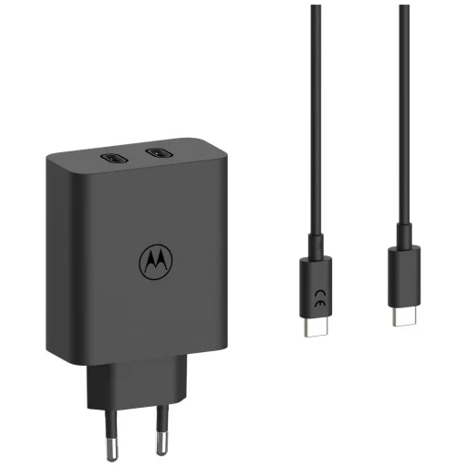 Motorola TurboPower 125W Dual 2x USB-C töltő USB-C kábel 1m fekete - 2