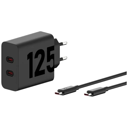 Motorola TurboPower 125W Dual 2x USB-C töltő USB-C kábel 1m fekete - 5