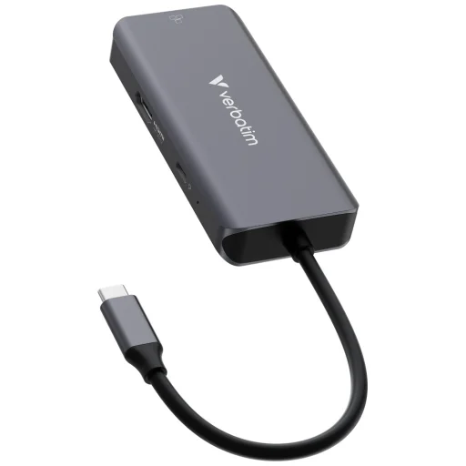 Adapter Hub Verbatim USB-C/HDMI/3xUSB-A 3.2/RJ45 alumínium 32157 - 2