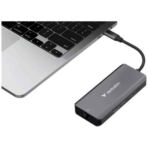 Adapter Hub Verbatim USB-C/HDMI/3xUSB-A 3.2/RJ45 alumínium 32157 - 7