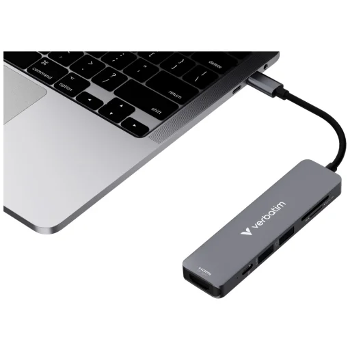 Adapter Hub Verbatim USB-C/HDMI/USB-A 3.2/USB-A 2.0/SD/microSD alumínium 32156 - 7