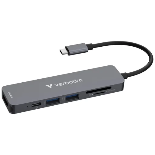 Adapter Hub Verbatim USB-C/HDMI/USB-A 3.2/USB-A 2.0/SD/microSD alumínium 32156 - 4