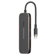 USAMS adapter HUB 2xUSB + USB-C + HDMI + Micro SD + SD fekete SJ575HUB01 (US-SJ575)