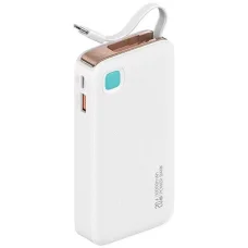 Termék név: USAMS Powerbank visszahúzható kábellel USB-C 10000 mAh PD 20W Gyors töltés XY sorozat fehér