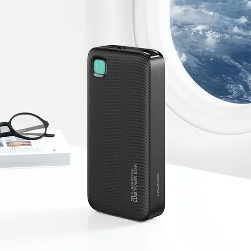 USAMS Powerbank visszahúzható kábel USB-C-vel 10000 mAh PD 20W gyorstöltés XY Sorozat Fekete - 9