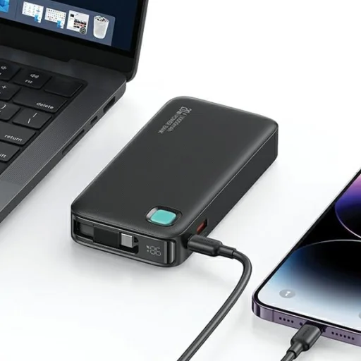 USAMS Powerbank visszahúzható kábel USB-C-vel 10000 mAh PD 20W gyorstöltés XY Sorozat Fekete - 4