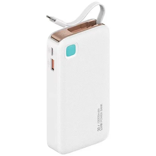 Termék név: USAMS Powerbank visszahúzható kábellel USB-C 10000 mAh PD 20W Gyors töltés XY sorozat fehér - 1