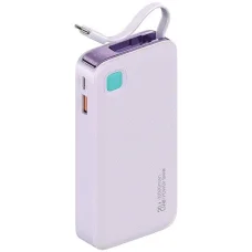 Powerbank USAMS visszahúzható kábellel USB-C 10000mAh PD 20W gyors töltés XY sorozat Lila
