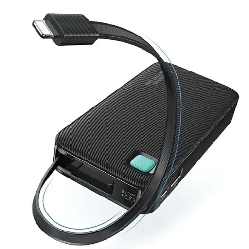 USAMS Powerbank integrált visszahúzható Lightning kábellel 10000 mAh PD 20W Gyors töltés XY sorozat, lila - 6