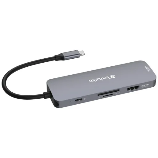 Verbatim Adapter Hub USB-C - 2xHDMI/3xUSB-A/SD/microSD/USB-C alumínium 32151 - 2