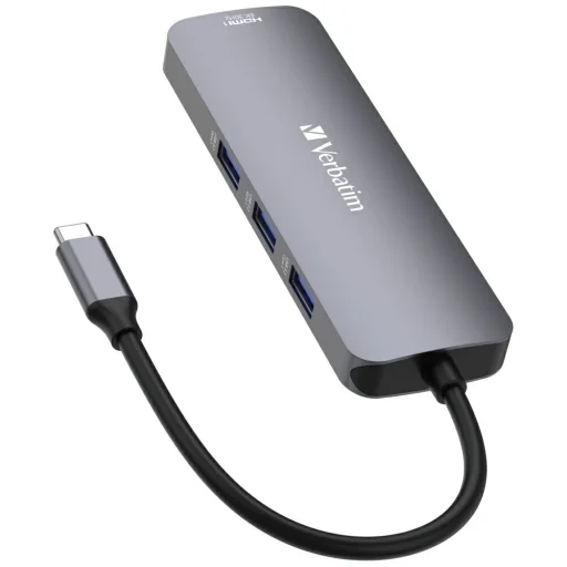 Verbatim Adapter Hub USB-C - 2xHDMI/3xUSB-A/SD/microSD/USB-C alumínium 32151 - 1