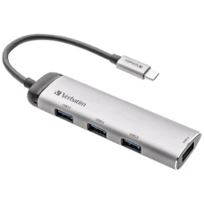 Verbatim USB-C Hub Adapter - 4xUSB-A 3.2 alumínium 49147