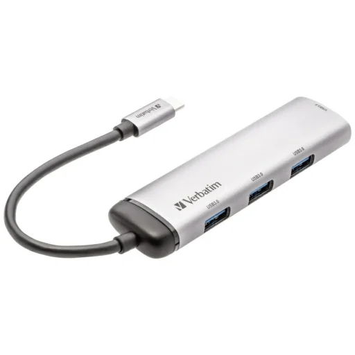 Verbatim USB-C Hub Adapter - 4xUSB-A 3.2 alumínium 49147 - 2