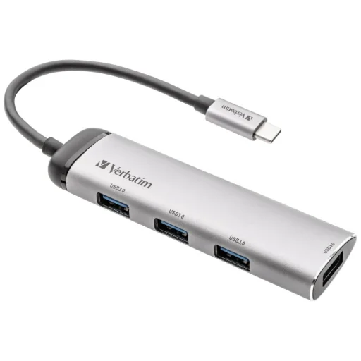 Verbatim USB-C Hub Adapter - 4xUSB-A 3.2 alumínium 49147 - 1