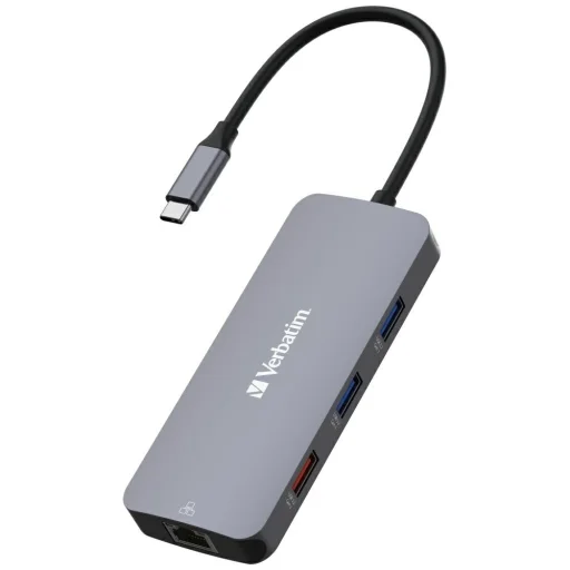 Verbatim Alumínium Adapter Hub USB-C - HDMI/3xUSB-A/SD/microSD/2xUSB-C/Ethernet 32152 - 1
