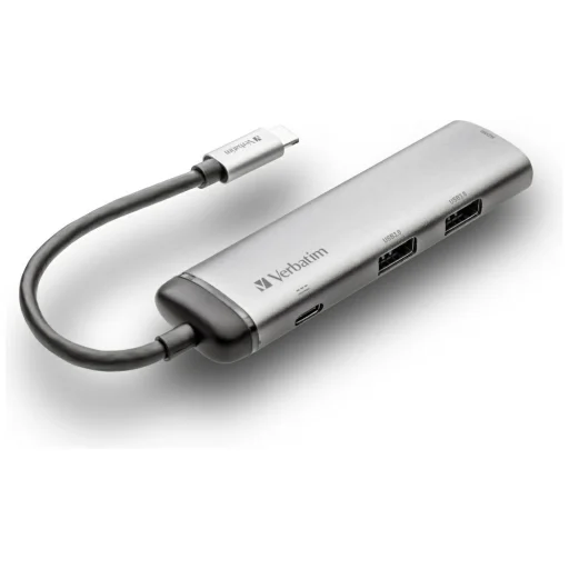Verbatim USB-C Hub Adapter - USB-C/2xUSB-A 3.0/HDMI alumínium 49140 - 2