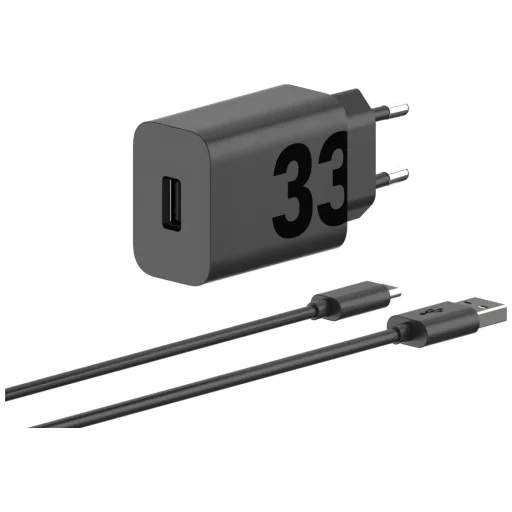 Motorola TurboPower 33W USB-A hálózati töltő USB-A - USB-C kábellel 1m fekete - 7