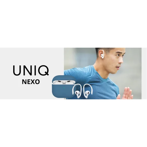 Uniq Nexo AirPods 4 + Fülkampók Szilikon tok - kék - 10