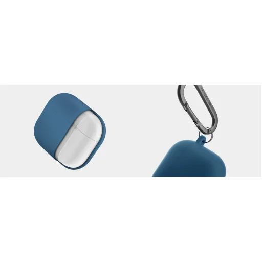 Uniq Nexo AirPods 4 + Fülkampók Szilikon tok - kék - 12