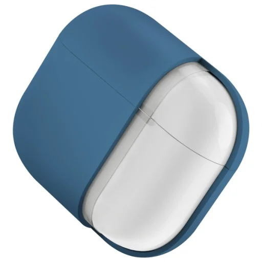 Uniq Nexo AirPods 4 + Fülkampók Szilikon tok - kék - 5