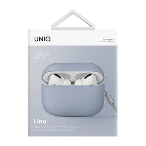 Uniq Lino Szilikon AirPods Pro 2 Tok - Kék - 5