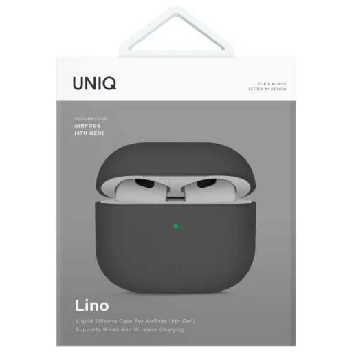 Uniq Lino Szilikon AirPods 4 Tok - Szürke - 6