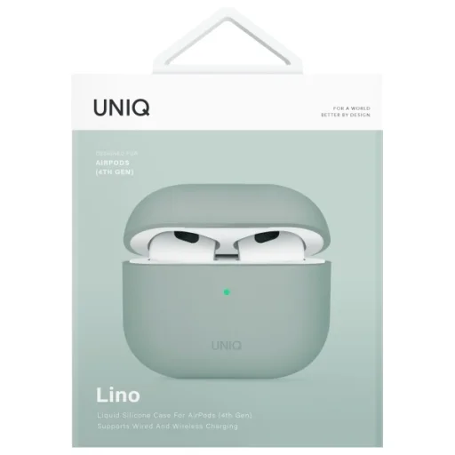 Uniq Lino Szilikon AirPods 4 Tok - Zöld - 6