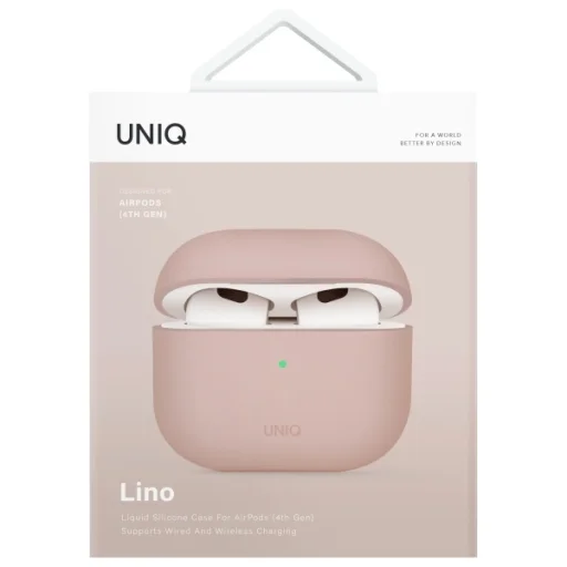 Uniq Lino Szilikon AirPods 4 Tok - Rózsaszín - 6