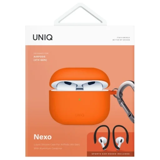 Uniq Nexo AirPods 4 + Ear Hooks szilikon tok - narancs - 8