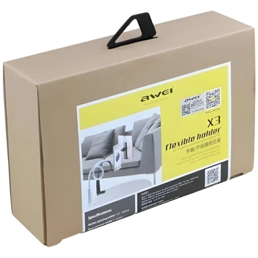 Awei X3 4"-10.5" fehér hosszú karos asztali tartó - 6