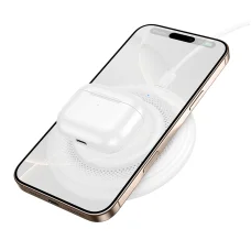 Borofone Vezeték nélküli indukciós töltő BQ40 Crown 15W fehér