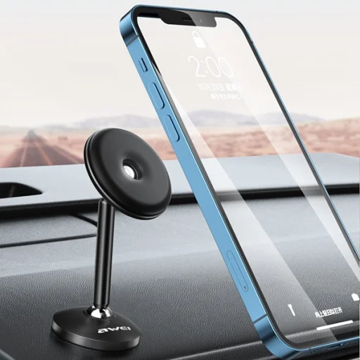 Mágneses autós tartó AWEI X22 műszerfalra fekete - 4