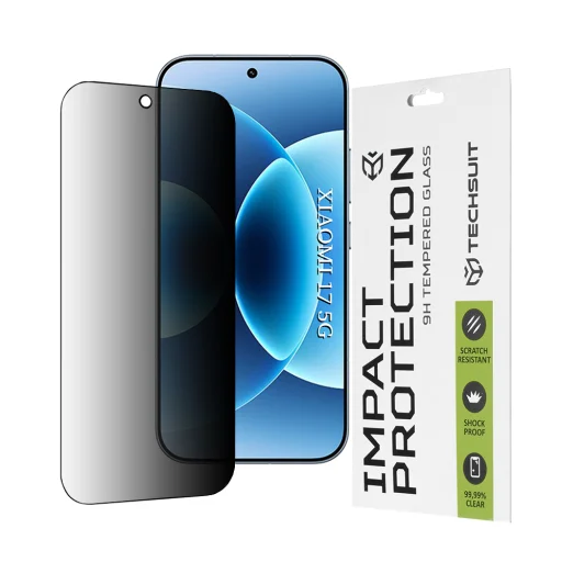 Xiaomi 17 - Techsuit 111D Privacy Full Glue - Fekete üvegfólia - 1